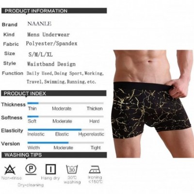 Boxer Briefs Men's Stylish Pattern Waistband Boxer Brief Stretch Swimming Trunk - Marble - CT18Q3DR37K