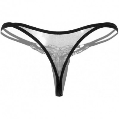 Panties Sexy Pendant Pearl G String Women Panties Low Waist Thongs Underwear Panties - Black - CQ18NW9CS8T