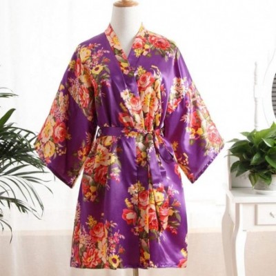 Nightgowns & Sleepshirts Sexy Robe for Women for Sex-Floral Satin Bridal Dressing Gown Wedding Bride Bridesmaid Kimono Sleepw...