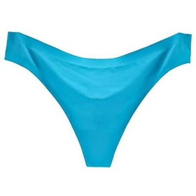 Accessories Women Silk Seamless String Briefs Thongs Comfortable Breathable Panties Lingerie Underwear - Sky Blue - CK18UWAGKKL