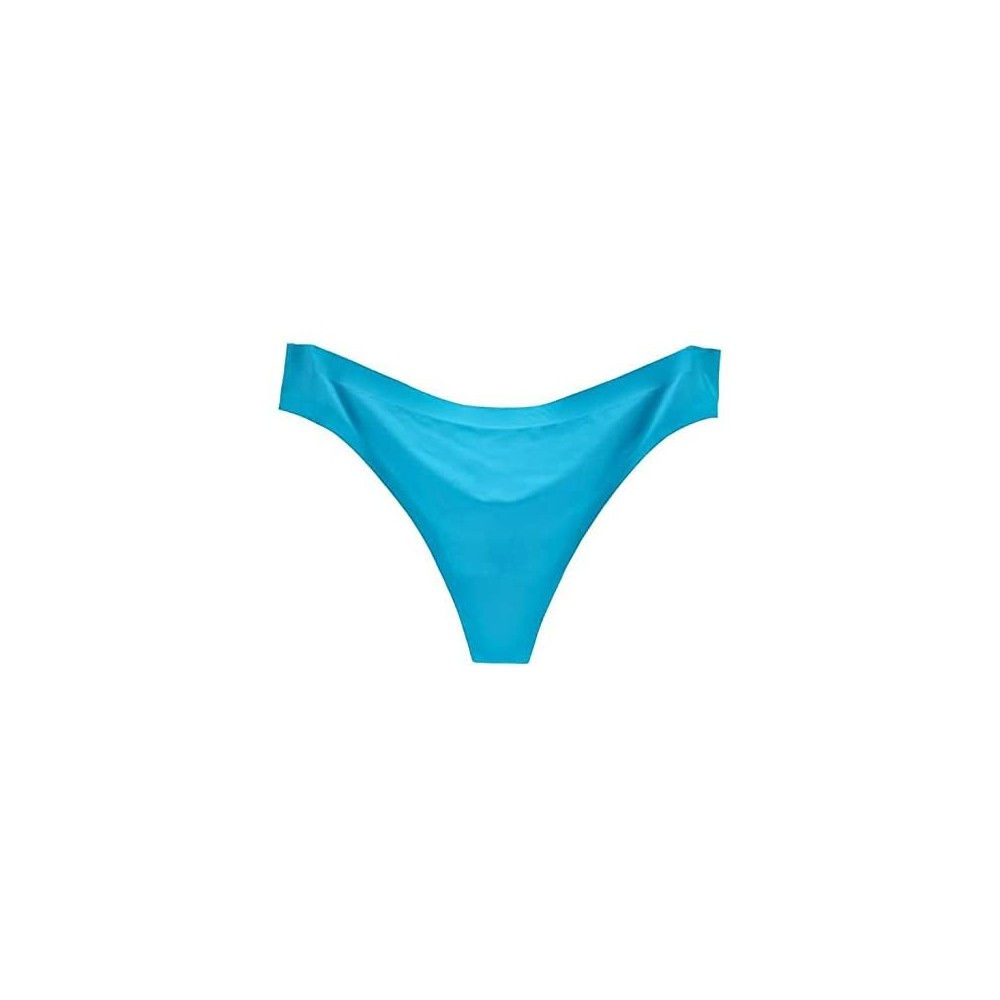 Accessories Women Silk Seamless String Briefs Thongs Comfortable Breathable Panties Lingerie Underwear - Sky Blue - CK18UWAGKKL