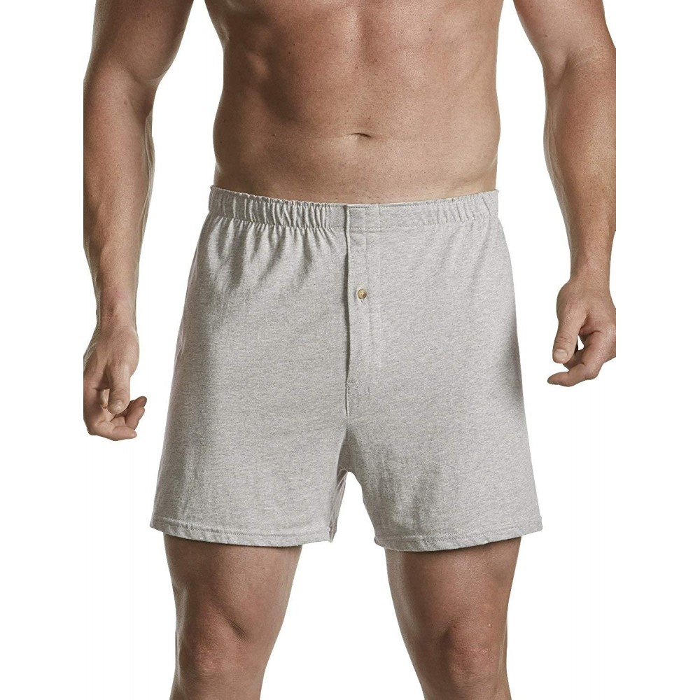 Boxers Big and Tall 3-Pack Solid Knit Boxers- Grey- XL - CN12GW5OOSR