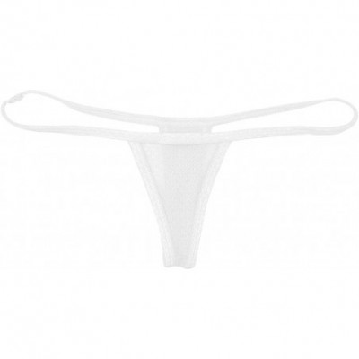 G-Strings & Thongs Men's Sexy Mesh See Through Sheer Low Rise Thongs G-String Jockstraps Bikini Underwear - White - CC18U7UIDGH