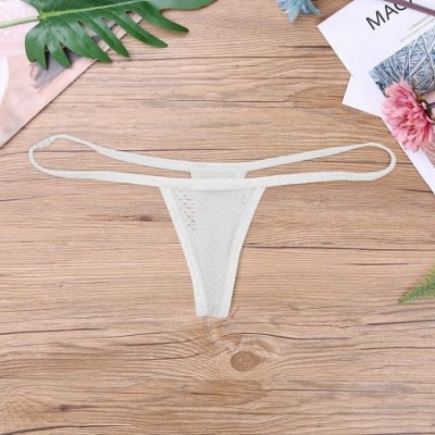 G-Strings & Thongs Men's Sexy Mesh See Through Sheer Low Rise Thongs G-String Jockstraps Bikini Underwear - White - CC18U7UIDGH