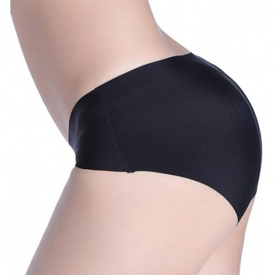 Panties Women's No Show Hipster Panties Invisible Seamless Hiphuggers 3 Black L - CE18Z5AG9TL