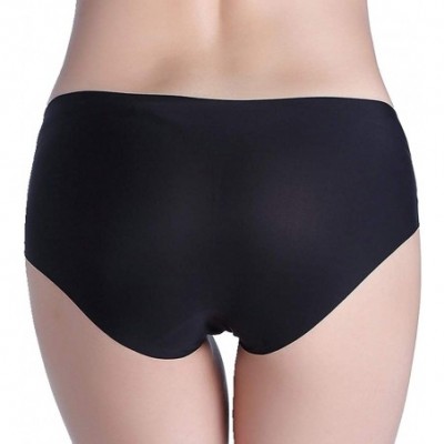 Panties Women's No Show Hipster Panties Invisible Seamless Hiphuggers 3 Black L - CE18Z5AG9TL