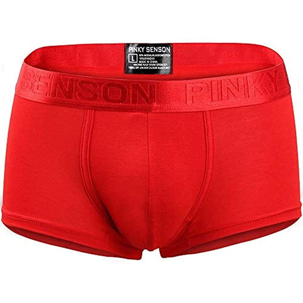 Boxer Briefs Fashion Mens Hot Sexy Underwear- Lace Sport Brief Shorts Boxer Underpants - Red - C818N0D4YMA