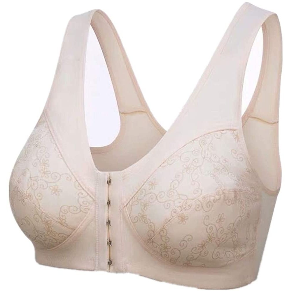 Bras Everyday Bras - Cotton Soft Cup Wireless Front Close Bras of Women(32-44B/C) - Nude - CD19245TAK5