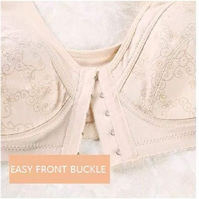 Bras Everyday Bras - Cotton Soft Cup Wireless Front Close Bras of Women(32-44B/C) - Nude - CD19245TAK5