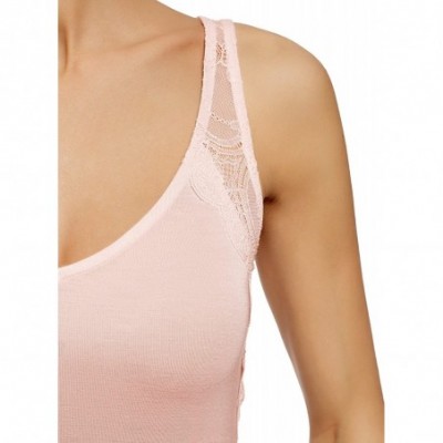 Tops Ultra Women's Viscose Top with Lace Details - Pink (4000n) - C818C6M7DQ5