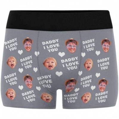 Boxer Briefs Custom Men's Boxer Briefs with Funny Photo Face- Personalized Novelty Underwear Daddy I Love You Father's Day Bl...