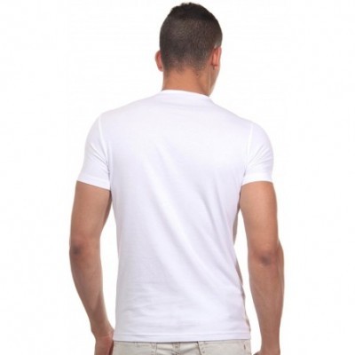 Undershirts Men's Mood Cotton Modal V-Neck T-Shirt 9321 - White - CE11JLX4ROJ