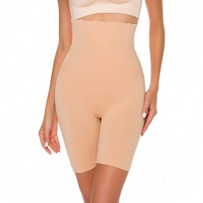 Shapewear Women's Shapewear Shorts High Waist Tummy Control Panties Thigh Slimmer Body Shaper Slip Shorts Panty - Beige-1 - C...