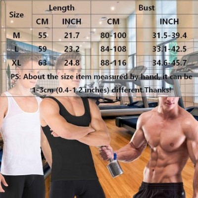 Shapewear Mens Slimming Body Shaper Vest Chest Compression Shirt Abs Abdomen Slim Tank Top Undershirt - Black - C4195HNU87A