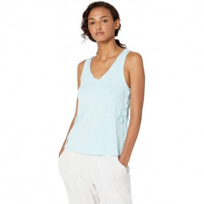 Tops Women's Sleeveless Sleep Pajama Tank Top - Aqua - CM1890UL684