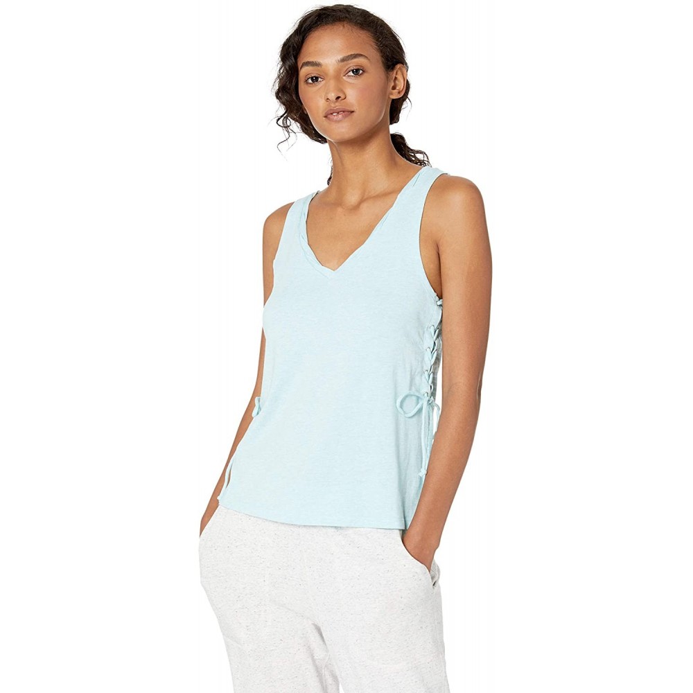 Tops Women's Sleeveless Sleep Pajama Tank Top - Aqua - CM1890UL684