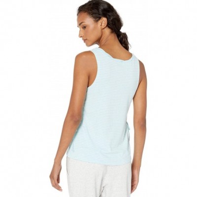 Tops Women's Sleeveless Sleep Pajama Tank Top - Aqua - CM1890UL684