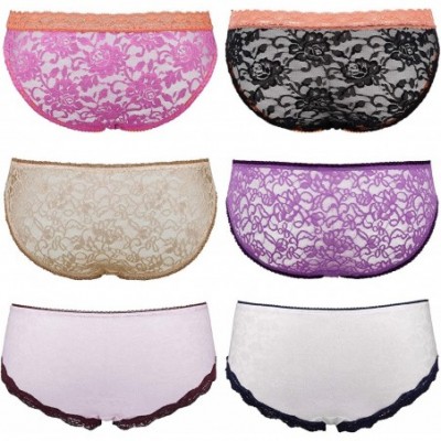 Panties Women's Sexy Lace Bikini Hipster Boyshorts Underwear Panties-6 Pack - 17226-packa(6 Pack) - CS18T7MXHRA