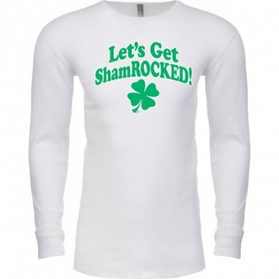 Thermal Underwear St Patricks Day Lets Get Shamrocked Thermal Shirt - White - CW18C235AZC