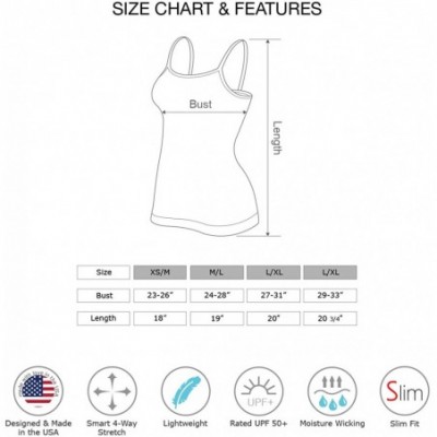 Camisoles & Tanks American Made Basic Seamless Cami- UV Protective Fabric UPF 50+ (Made with Love in The USA) - Teal - CE18D7...