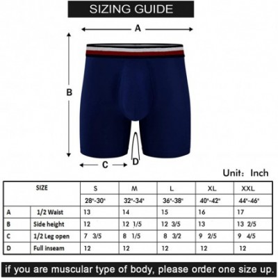 Boxer Briefs Men's 6" Performance Boxer Brief Ultra Soft Stretch Quick Dry Underwear with Fly 4 or 5 Pack - C bu/Rd/Gn/Gy(fly...