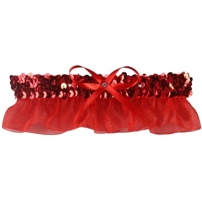 Garters & Garter Belts Evelyn Garter with White Bow- Red - Red - CE12KWIBDP7