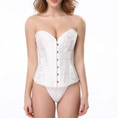 Bustiers & Corsets Latex Waist Trainer Cincher Corsets Hourglass Body Shaper Sports Girdle - White - C218OEHZEXL