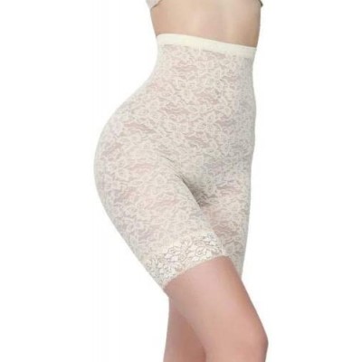 Shapewear Women Lace Slip Shorts High Waist Tummy Control Thigh Slimming Undershorts Shapewear - Beige - CJ19CIWIEEX