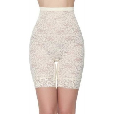 Shapewear Women Lace Slip Shorts High Waist Tummy Control Thigh Slimming Undershorts Shapewear - Beige - CJ19CIWIEEX