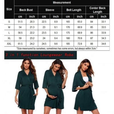 Robes Women Cotton Robes Lightweight Spa Bathrobe Soft Knit Kimono Robe with Pockets - Dark Green - CS19CIZR3HX