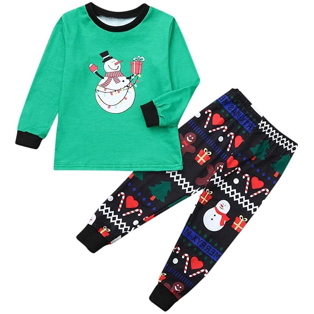 Sleep Sets Christmas Pajamas for Family Long Sleeve Loose Casual Blouse + Pants/Romper Family Clothes for Christmas Pjs Party...