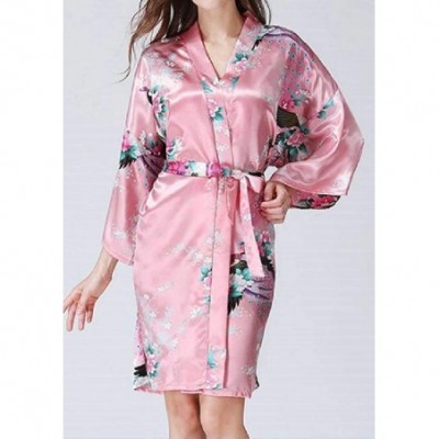 Tops Womens 1/2 Sleeve Mid-Length Comfy Floral Printed Kimono Loungewear PJ - 7 - CW19876E0ZH