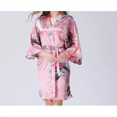 Tops Womens 1/2 Sleeve Mid-Length Comfy Floral Printed Kimono Loungewear PJ - 7 - CW19876E0ZH