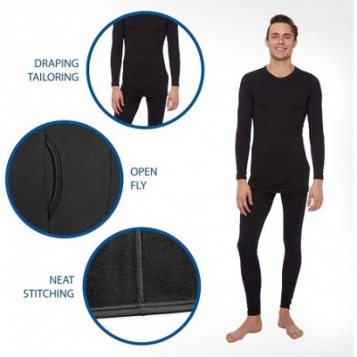 Thermal Underwear Thermal Underwear for Men Fleece Lined Thermals Men's Base Layer Long John Set - Christmas Design - Midweig...