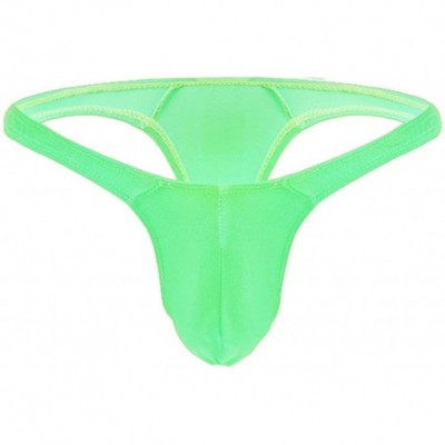 G-Strings & Thongs Mens Low Rise Bulge Pouch G-String Thong T-Back Micro Panties Underwear Bikini Briefs - Green - CW190MQT6ST