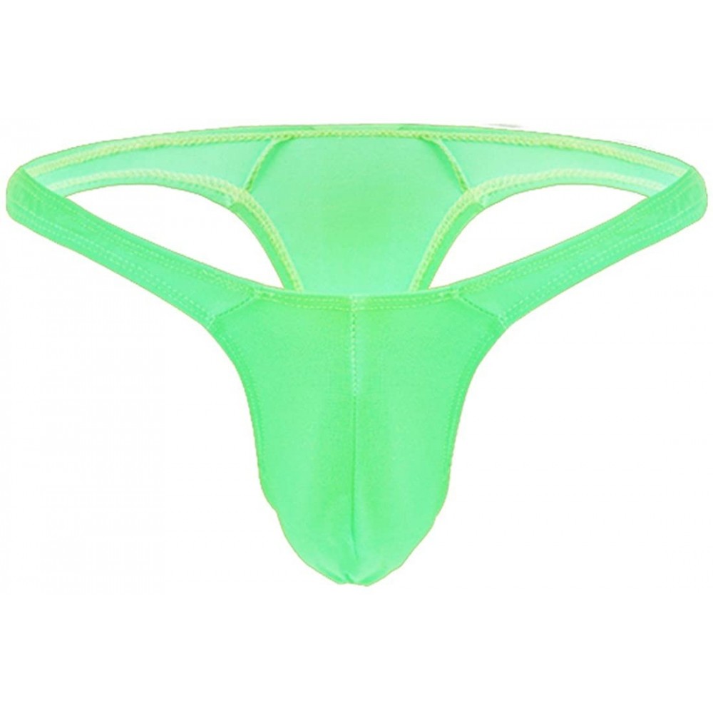 G-Strings & Thongs Mens Low Rise Bulge Pouch G-String Thong T-Back Micro Panties Underwear Bikini Briefs - Green - CW190MQT6ST