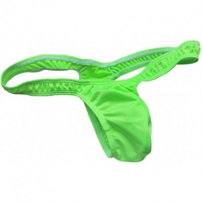 G-Strings & Thongs Mens Low Rise Bulge Pouch G-String Thong T-Back Micro Panties Underwear Bikini Briefs - Green - CW190MQT6ST