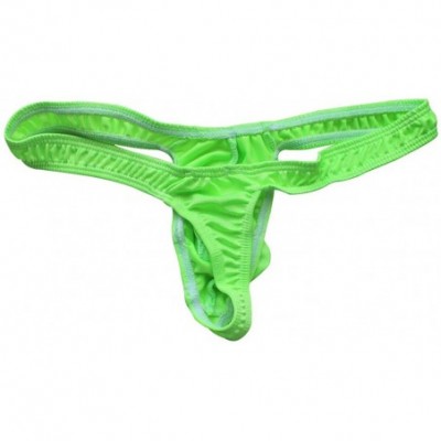 G-Strings & Thongs Mens Low Rise Bulge Pouch G-String Thong T-Back Micro Panties Underwear Bikini Briefs - Green - CW190MQT6ST