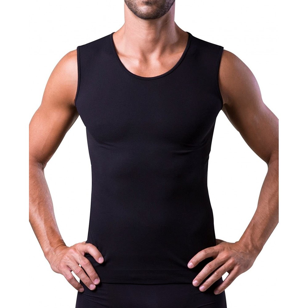 Undershirts Men's Singlet Vest Produced with Technical Sports Yarns for Everyday use- Thermal- Ultralight and Sleeveless - Bl...