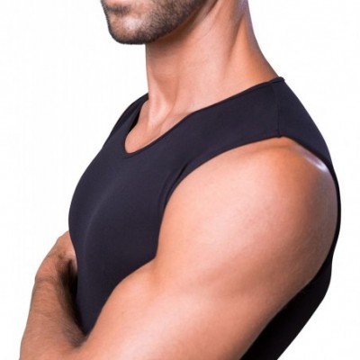 Undershirts Men's Singlet Vest Produced with Technical Sports Yarns for Everyday use- Thermal- Ultralight and Sleeveless - Bl...