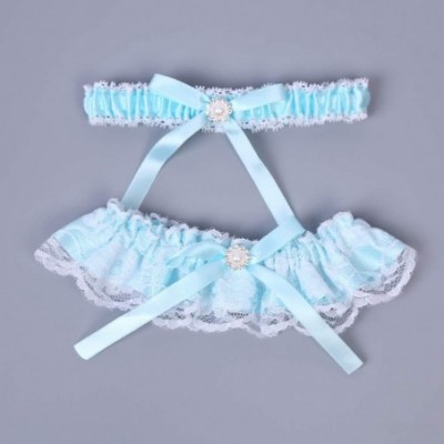 Garters & Garter Belts 2019 Handmade Lace Wedding Garter Set for Bride Party Bridal Leg Garters - 9a-blue - C618O23S5T5