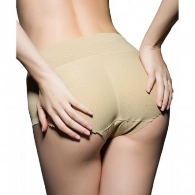 Shapewear Womens Push Up Booster Butt Hip Enhancer Panty Padded Shaper Seamless Underwear - Beige - CL1899LRIO5