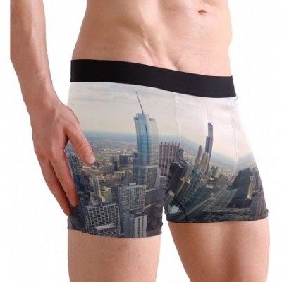 Boxer Briefs Men's Sexy Boxer Briefs Brave and Fast Wolf Print Stretch Bulge Pouch Underpants Underwear - Chicago Scenery - C...