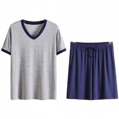 Sleep Sets Men's Oversized Thin Summer Lounger Baggy Casual Leisure Sleepwear Set - As1 - CH199E77YYT