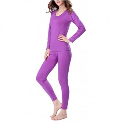 Thermal Underwear Thermal Underwear Set for Women Winter Warm Solid Simple Elastic Sleep Wear Thermal Woman Clothing 1 Sets P...