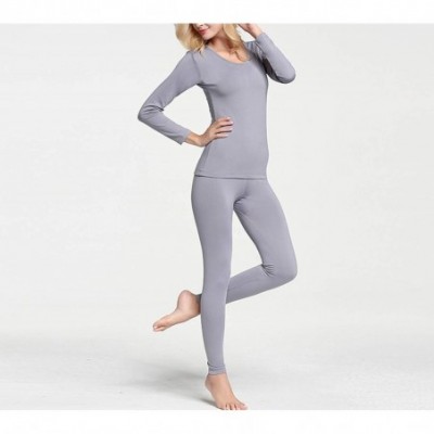 Thermal Underwear Thermal Underwear Set for Women Winter Warm Solid Simple Elastic Sleep Wear Thermal Woman Clothing 1 Sets P...