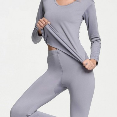 Thermal Underwear Thermal Underwear Set for Women Winter Warm Solid Simple Elastic Sleep Wear Thermal Woman Clothing 1 Sets P...