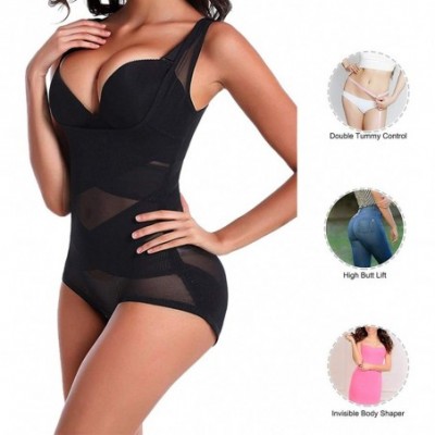 Shapewear Women's Body Shaper Waist Trainer Control Tummy Weight Loss Shapewear Bodysuit - Black - C418GXOUWCX