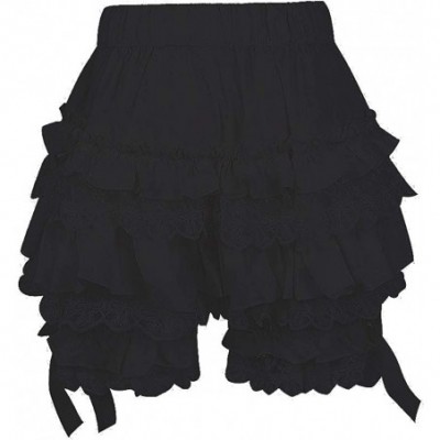 Panties White Cotton Ruffles Victorian Lace Lolita Pumpkin Shorts Pants Bloomers - Black - C818XLC8K9U