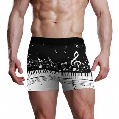 Boxer Briefs Mens Boxer Briefs Underwear Black Music Piano Notes Trunks Underwear Short Leg Boys - As Picture - C51903LZRUK